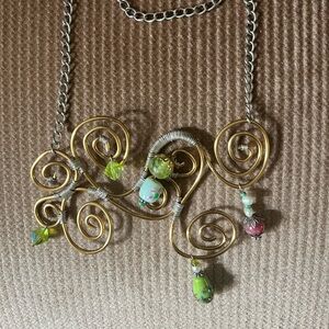 Artistic Gold and Silver Swirl Necklace